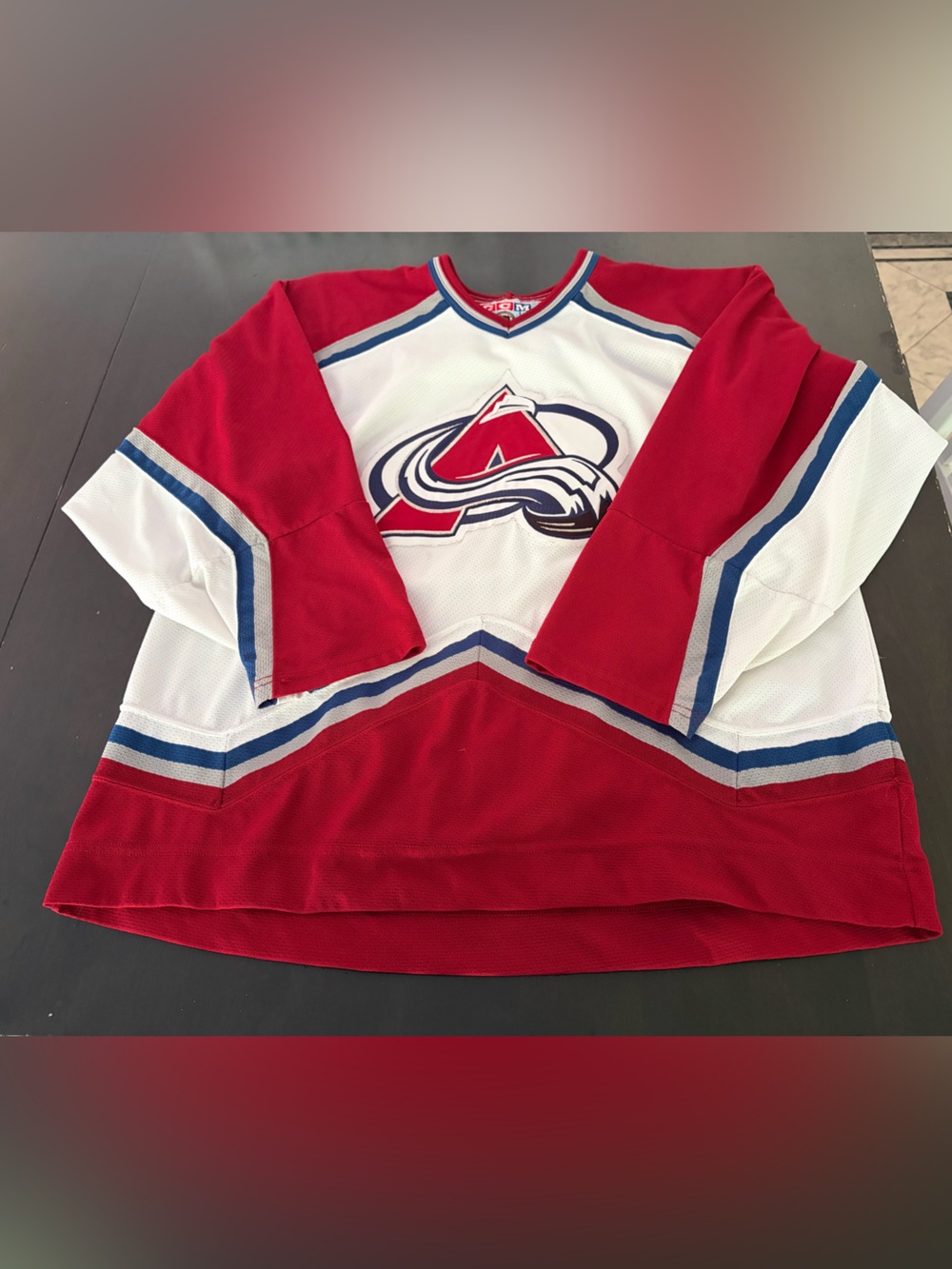 90s CCM Maska Inaugural Colorado Avalanche Red White NHL Hockey Jersey XL